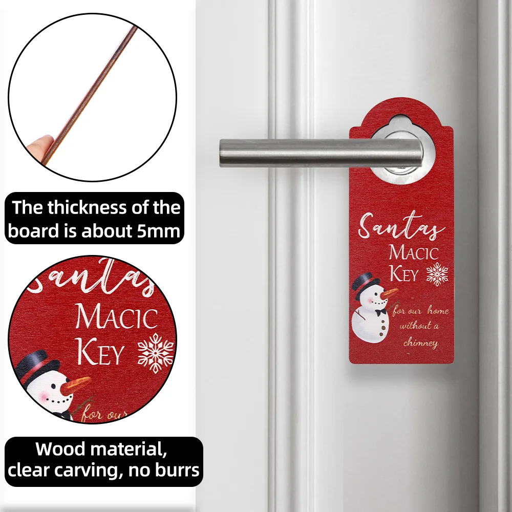 Рождественская деревянная дверная ручка, Изящная стильная дверная подвеска для дома