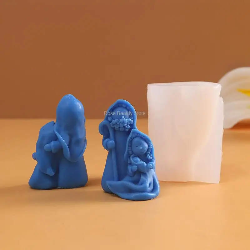 Силиконовая форма для свечей Jesus Virgin, Поделки из ароматерапевтической штукатурки ручной работы, изготовление эпоксидного мыла, Молуд для домашнего декора