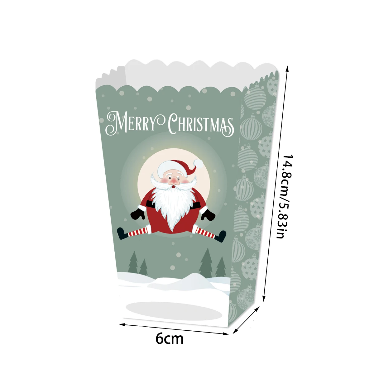 12шт Рождественские Коробки Для Попкорна, Конфеты, Шоколад, Бумажные Коробки, Санта-Клаус, Снеговик, Коробка для Рождественских Подарков на Рождество 2024 Ноэль