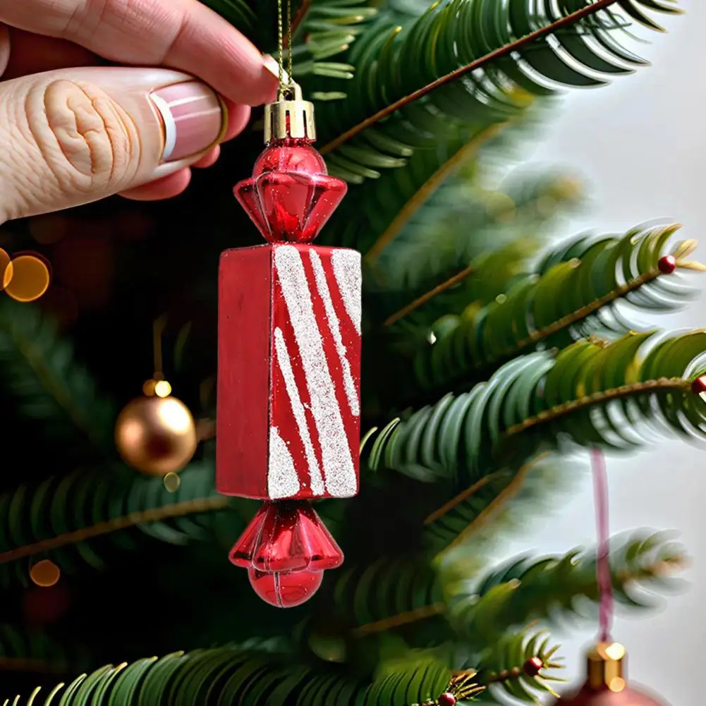 Подвесные рождественские безделушки Яркие рождественские украшения из конфет 6 шт. Набор подвесных конфетных подвесок для украшения праздничной елки для маленьких