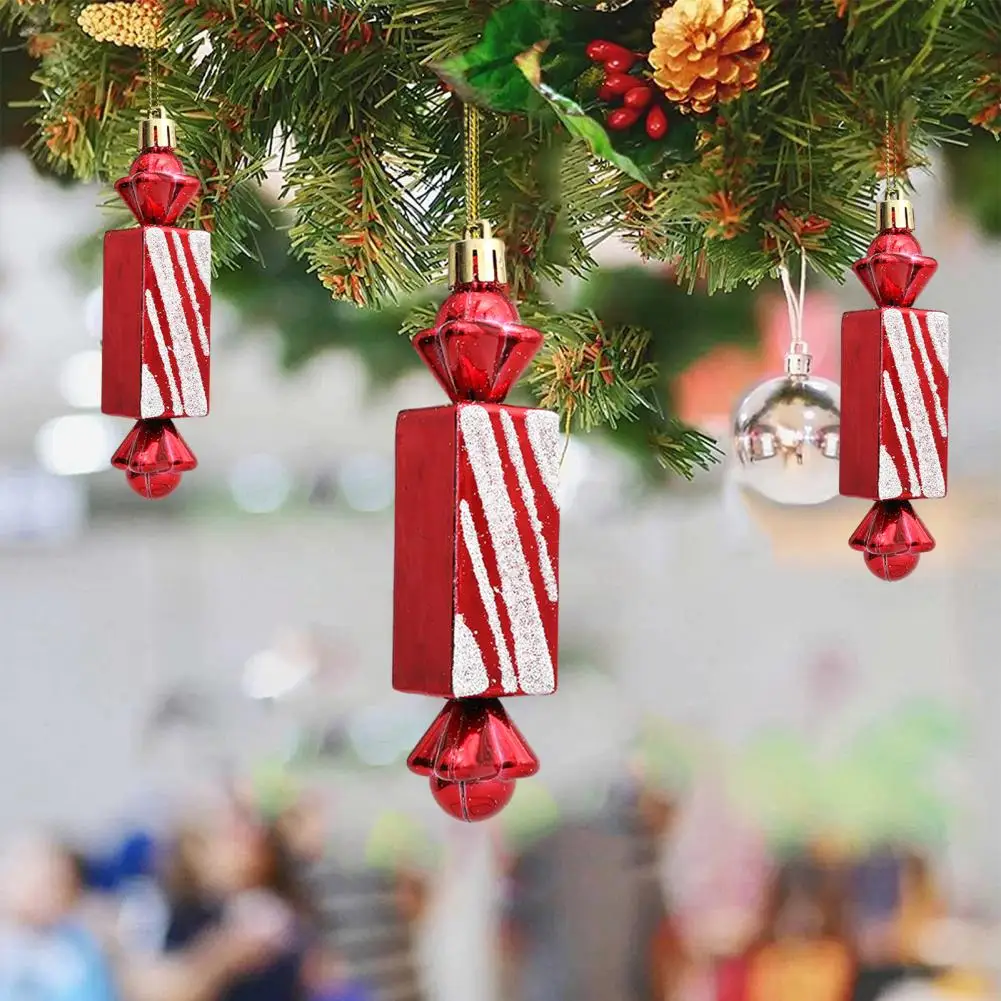 Подвесные рождественские безделушки Яркие рождественские украшения из конфет 6 шт. Набор подвесных конфетных подвесок для украшения праздничной елки для маленьких