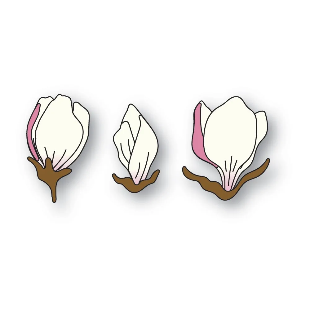 Штампы для резки цветов Bloom Magnolia Bud Trio, поделки из бумаги и металла для изготовления открыток, штампы для вырезания, тиснение, штамповка, 2023 Новых штампа