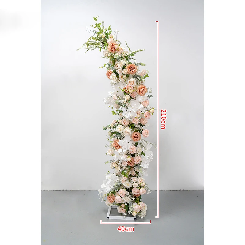 Арка-труба, розово-белая цветочная композиция, свадебный декор, подставка для цветов, витрина для вечеринки.