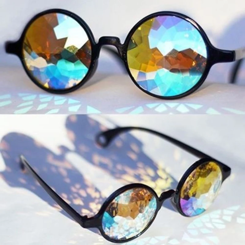 Очки-калейдоскоп, рейв-фестиваль, солнцезащитные очки для вечеринок с дифрагированными линзами-прозрачный
