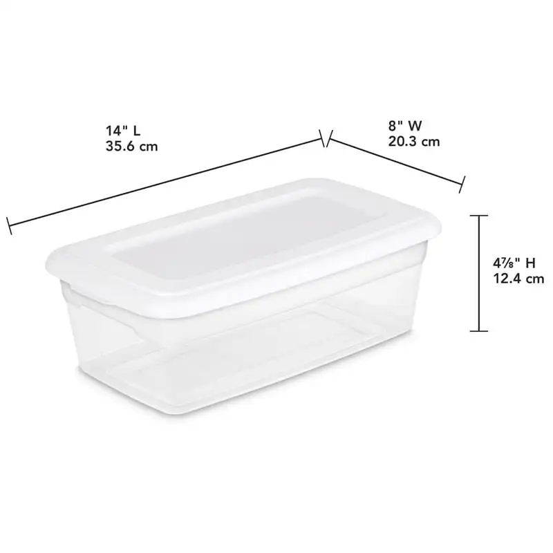 Qt. Ящик для хранения пластиковый, белый, набор из 36