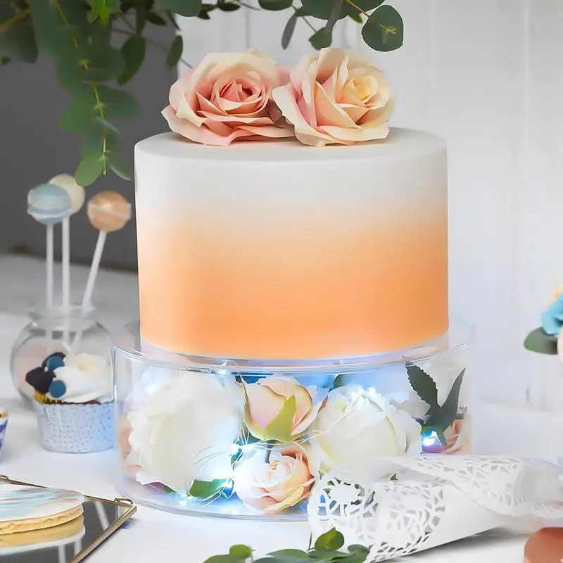 Круглая подставка для торта, круглая прозрачная подставка для торта, Заполняемый цилиндр, центральное украшение вечеринки, Круглая подставка для выкладки тортов