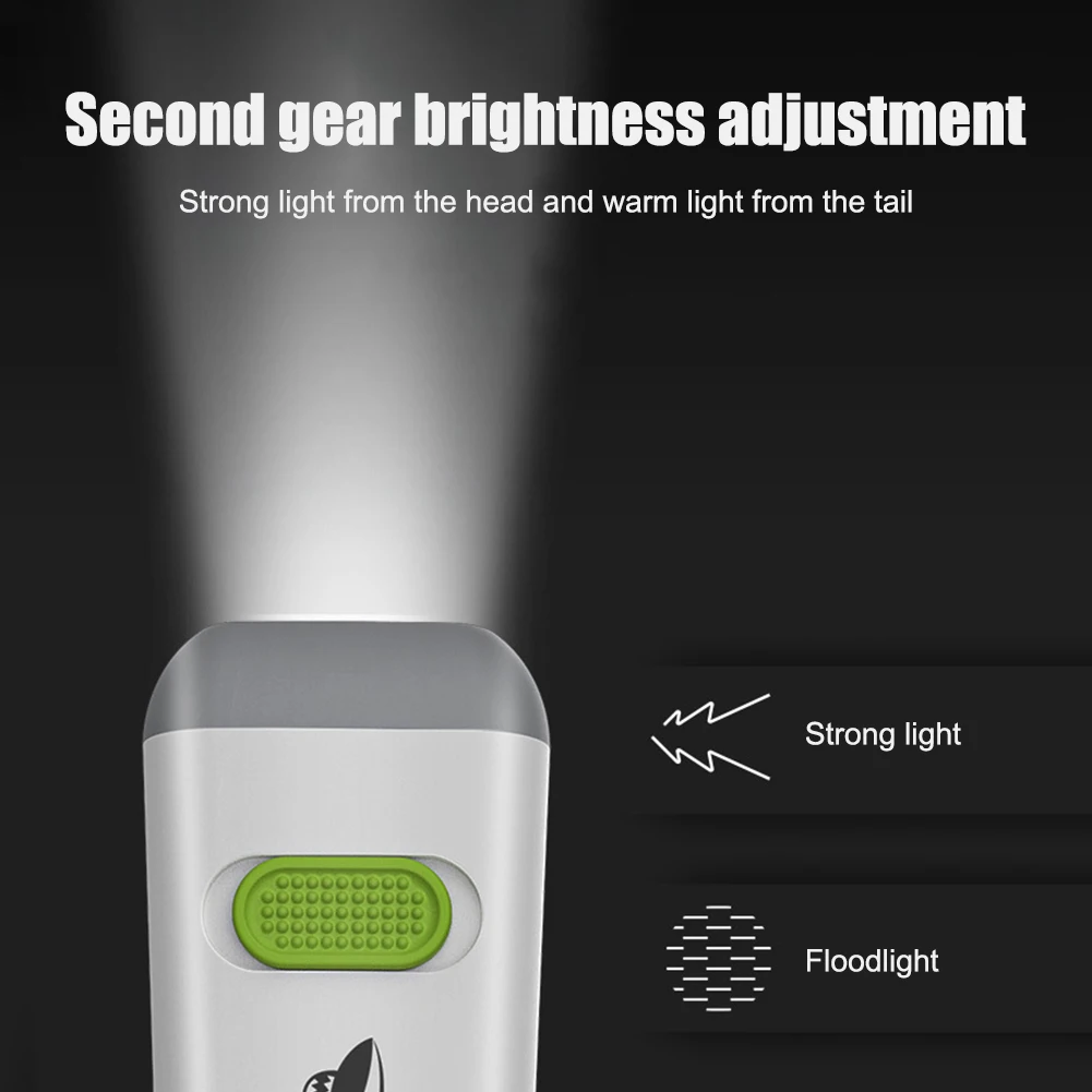 Светодиодный фонарик, перезаряжаемый через USB, 1200mAh, аварийный фонарь, водонепроницаемый 300LM для ночной рыбалки, Энергосберегающие принадлежности для садовых походов.