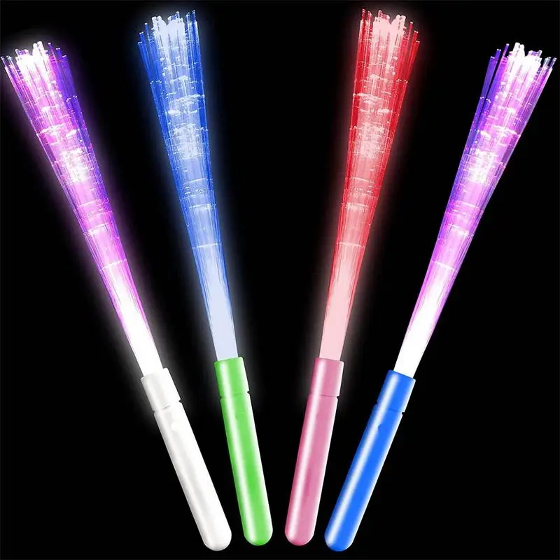 Светящиеся Волоконные Палочки 12шт Led Glow Fiber Stick Birthday Light Up Sticks Мигающее Освещение Волоконные Фонари Палочка Для KTV