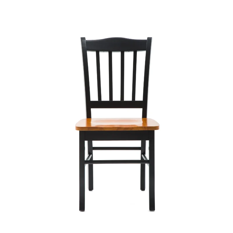 Обеденные стулья Boraam Shaker из дерева - отделка черный/дуб - Комплект из 2 ресторанных стульев