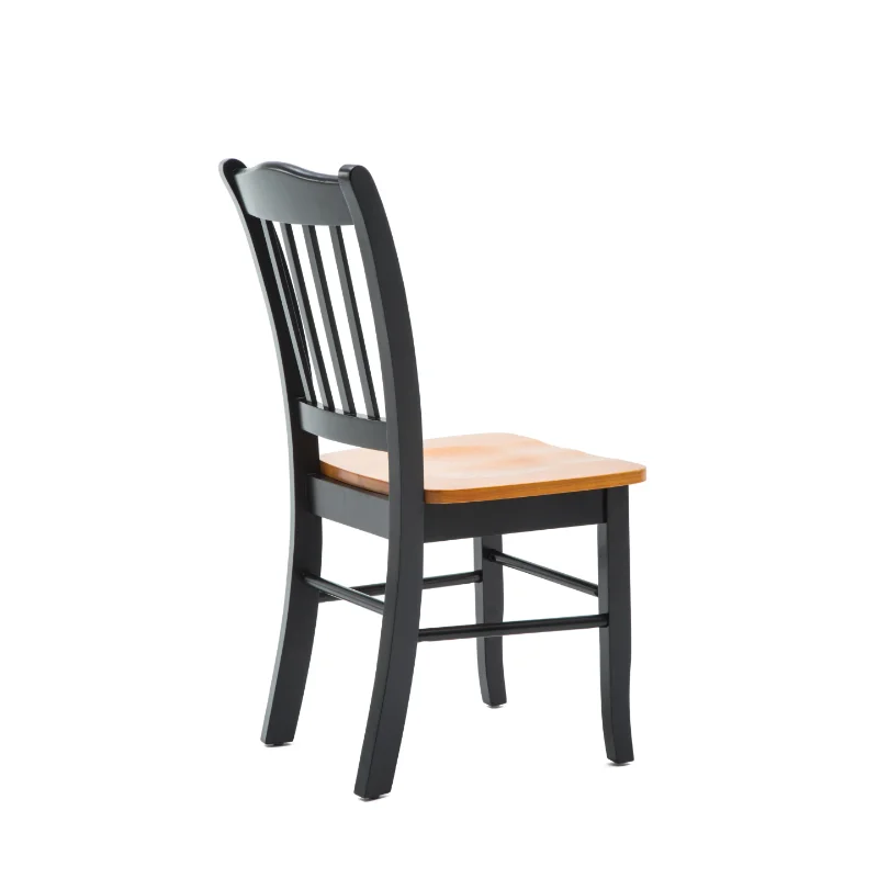Обеденные стулья Boraam Shaker из дерева - отделка черный/дуб - Комплект из 2 ресторанных стульев