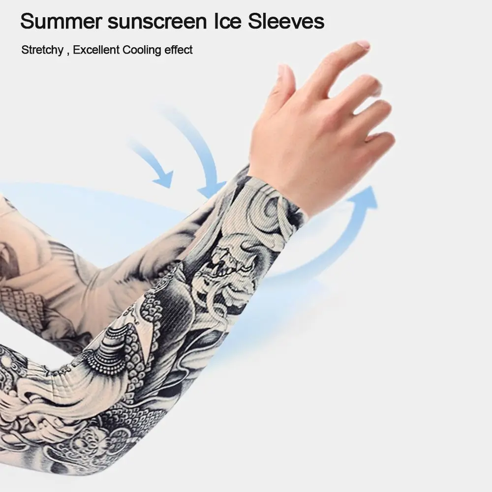1 Пара мужских женских охлаждающих рукавов с цветочным рисунком, бесшовных рукавов для верховой езды на велосипеде, солнцезащитных рукавов для рук с защитой от солнца и ультрафиолета, грелок для рук.
