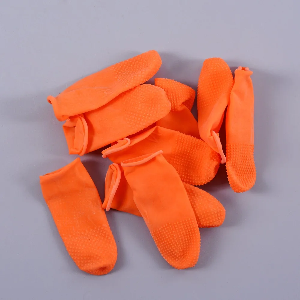 12шт Защитных латексных теплоизоляционных накладок/щитков для защиты пальцев от скольжения Антистатический кончик пальца для кератинового наращивания волос