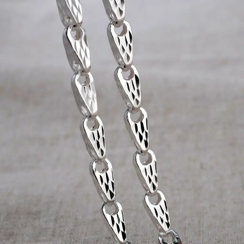 Ожерелье из чистого серебра 999 пробы для женщин и мужчин, 5 мм Драконья Чешуя, капля дождя, бусина длиной от 50 до 70 см