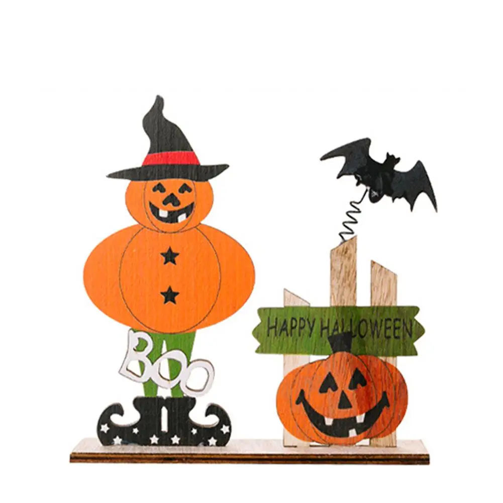 Деревянные украшения на Хэллоуин с тыквенным черепом летучей мыши, реквизит для вечеринки ужасов на Хэллоуин для оформления вечеринки 