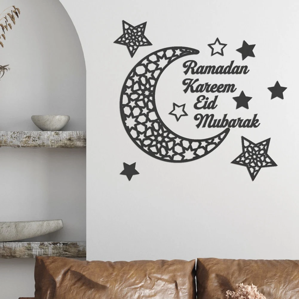 Наклейки Рамадан Карим, украшения на стену, Ид Мубарак для домашнего декора, вывеска, спальня, гостиная, кристаллы в виде полумесяца, арт С