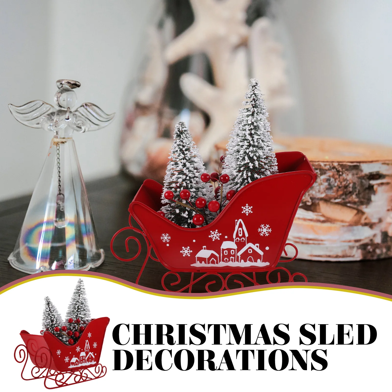 Рождественские сани, Праздничные декоративные украшения для саней, реквизит для фотосессии, украшение рабочего стола, Железное украшение