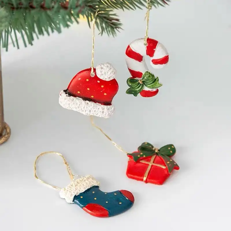 Мини-елочные украшения Мини-елочные украшения Подвески Рождественские фигурки Мини-елочные украшения на веревочке Вечеринка