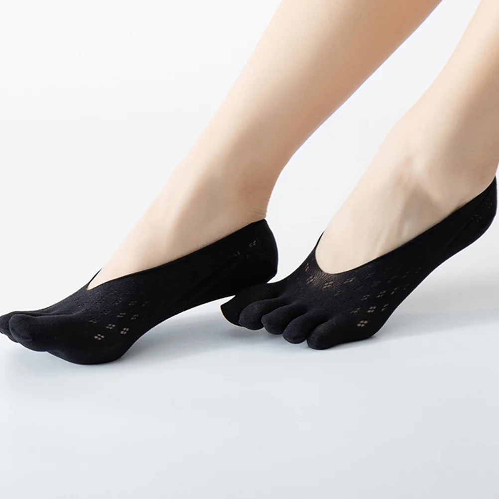 3 Пары носков с глубоким вырезом Женские Невидимые кружевные чулки Разделитель пальцев ног Нейлоновые женские