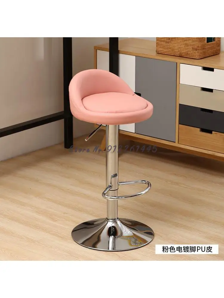 Снэк-бар белый барный стул высокий табурет подъемный магазин чая с молоком парикмахерская стиль кассира ретро складные высокие ножки
