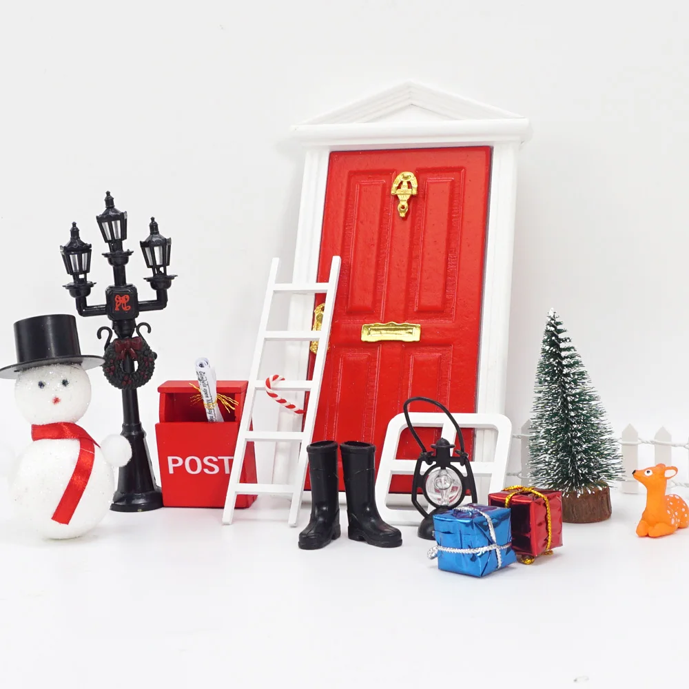 Миниатюрные дверные аксессуары с изображением деревянного эльфа, имитирующие миниатюры мебели, рождественские украшения своими руками