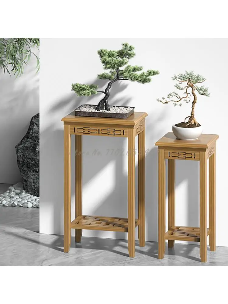 Напольный стеллаж из массива дерева, современный минималистичный журнальный столик, угловой стеллаж для спальни, стеллаж для хранения, Новая китайская подставка для цветов