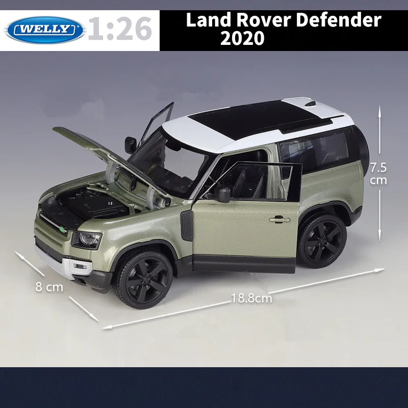 Welly 1:26 2020 Land Rover Defender 90 SUV Модель Автомобиля Из сплава, Изготовленная на заказ, Металлические Внедорожники, Имитация Модели Автомобиля, Детские Игрушки, Подарки